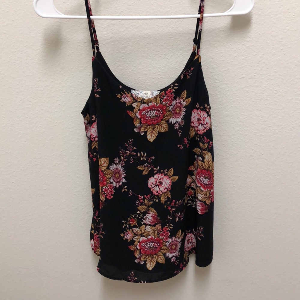 S Black floral dress tank - Pink Republic